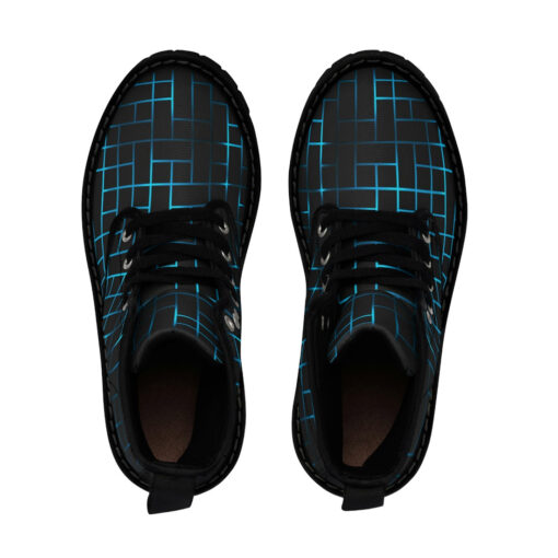 Hi-Tech Blue Illuminate Squares Canvas Boots - Image 4