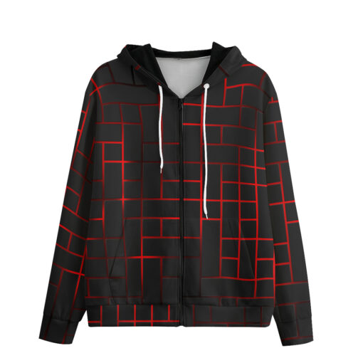 Hi-Tech Red Illuminate Squares Zip Up Hoodie