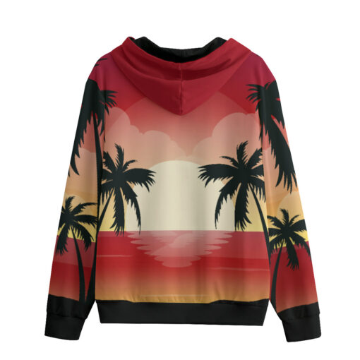 Sunset Beach Palm Zip Up Hoodie - Image 2