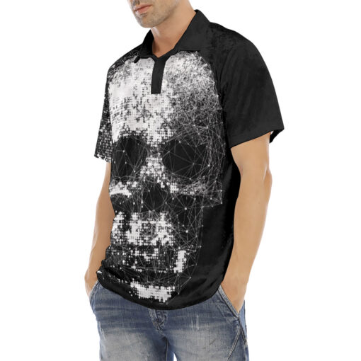 Skull Polygons Velvet Polo Shirt