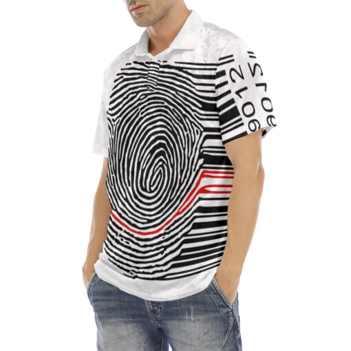 Fingerprint Barcode Velvet Polo Shirt