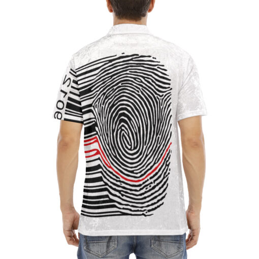 Fingerprint Barcode Velvet Polo Shirt - Image 4