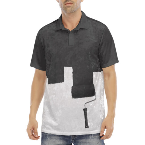 Creative Paint Roller Velvet Polo Shirt - Image 2