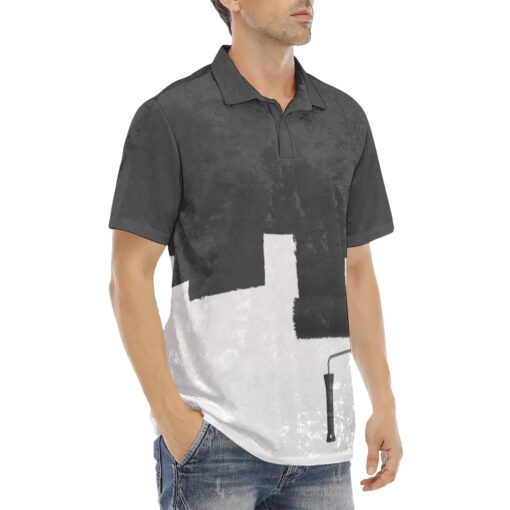 Creative Paint Roller Velvet Polo Shirt - Image 3