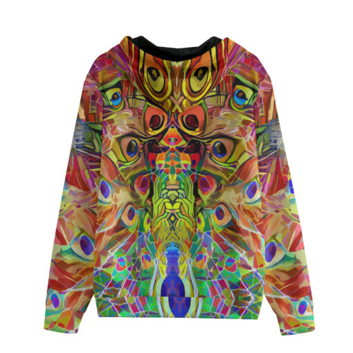 Artistic Impressionism Peacock Zip Up Hoodie - Image 2