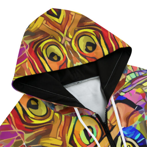 Artistic Impressionism Peacock Zip Up Hoodie - Image 3