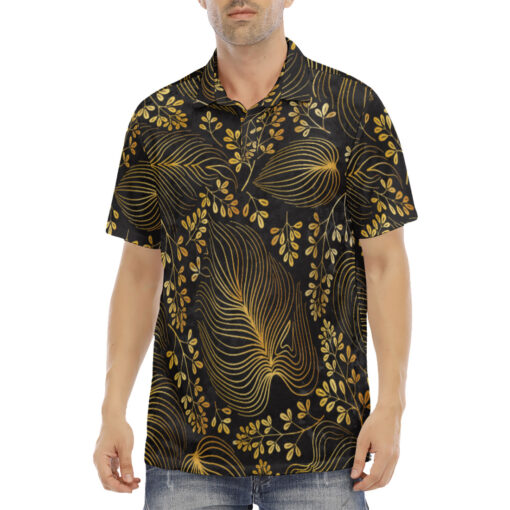 Floral Golden Garden Velvet Polo Shirt - Image 2