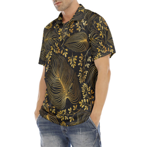 Floral Golden Garden Velvet Polo Shirt