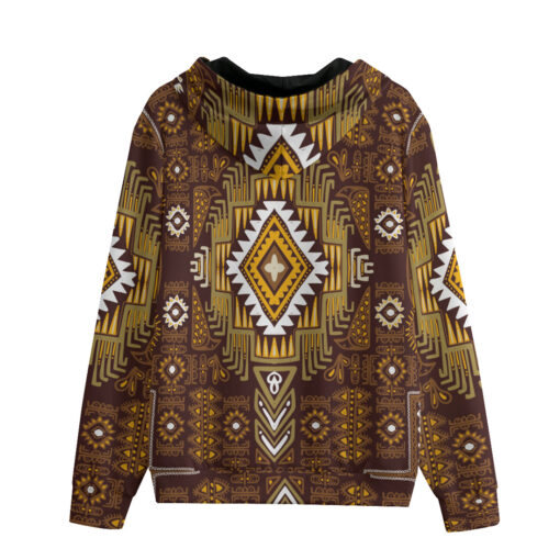 Traditional Ethnic Pattern Zip Up Hoodie - Image 2