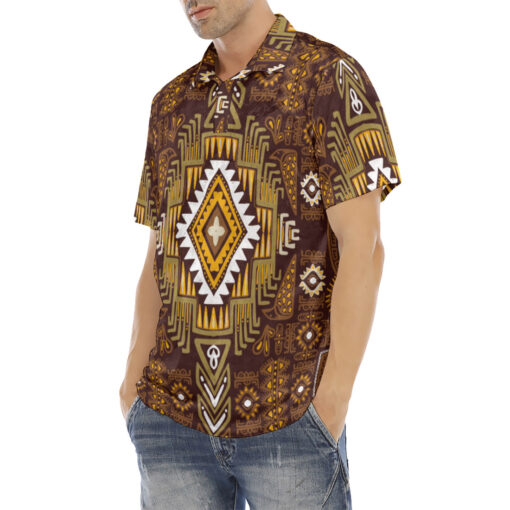 Traditional Ethnic Pattern Velvet Polo Shirt