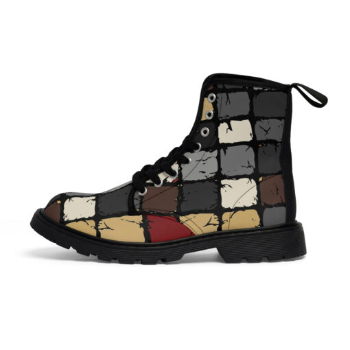 Hand Drawn Rough Bricks Canvas Boots - Image 2