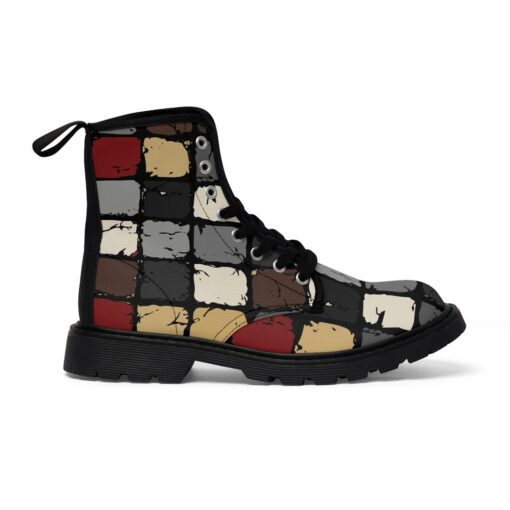 Hand Drawn Rough Bricks Canvas Boots - Image 3