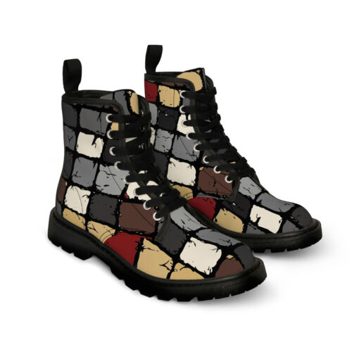 Hand Drawn Rough Bricks Canvas Boots