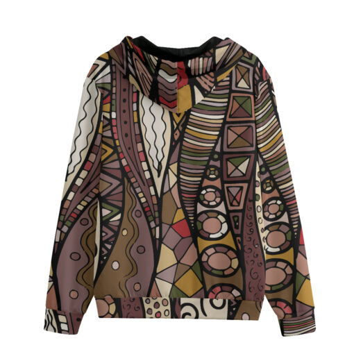 Fabric Abstract Doodles Zip Up Hoodie - Image 2