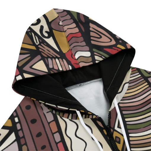 Fabric Abstract Doodles Zip Up Hoodie - Image 3