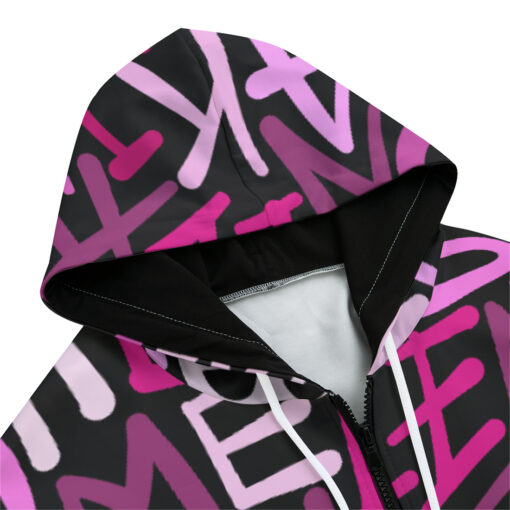 Hand Drawn Pink Letters Zip Up Hoodie - Image 3