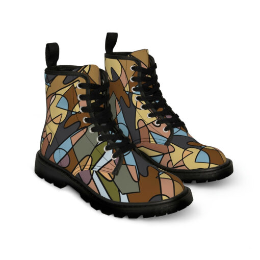 Triangles and Circles Art Canvas Boots