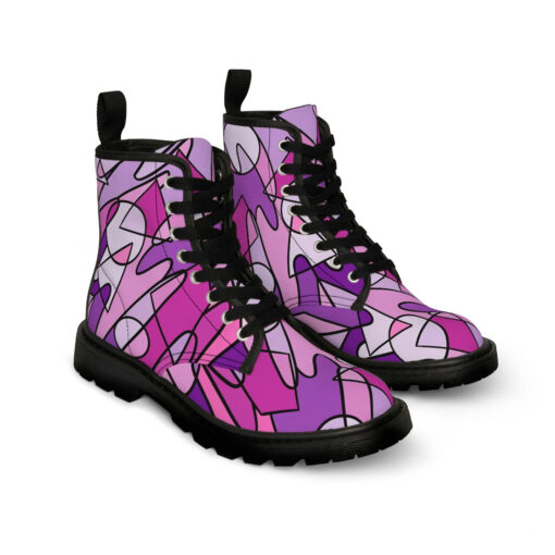 Retro Doodles Abstract Art Canvas Boots