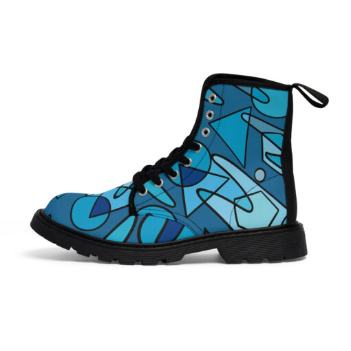 Retro Doodles Abstract Canvas Boots - Image 2