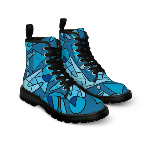 Retro Doodles Abstract Canvas Boots