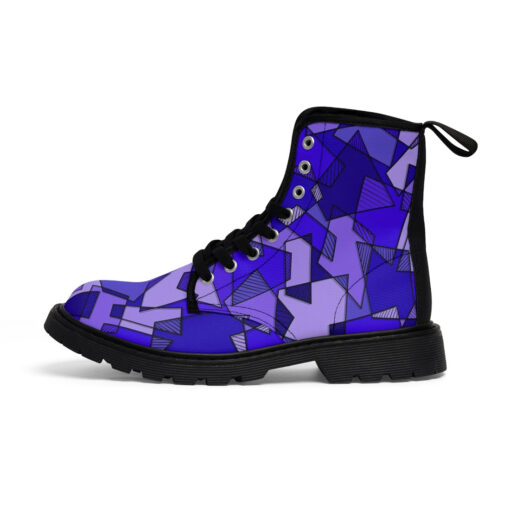 Mosaic Geometric Blue Canvas Boots - Image 3