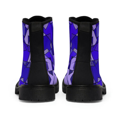 Mosaic Geometric Blue Canvas Boots - Image 5