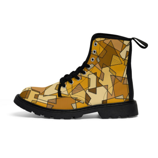 Mosaic Geometric Yellow Canvas Boots - Image 2