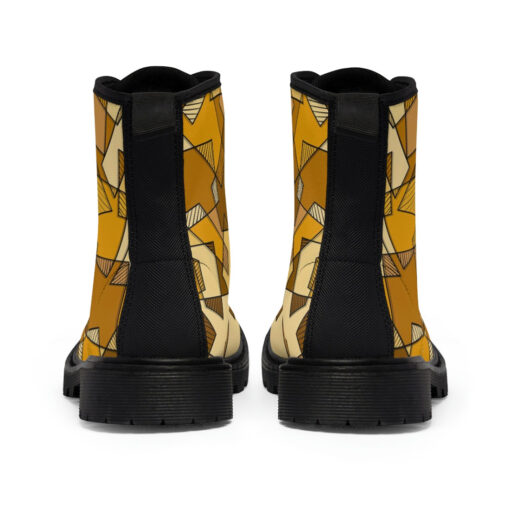 Mosaic Geometric Yellow Canvas Boots - Image 5