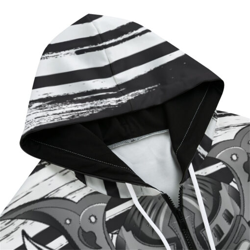 Japanese Samurai Mask Zip Up Hoodie - Image 3