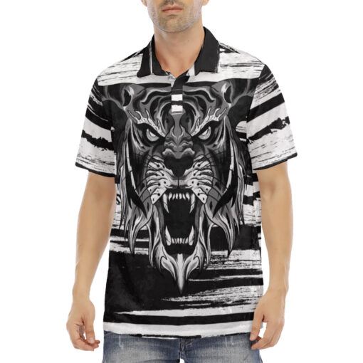 Japanese Tiger Velvet Polo Shirt - Image 2