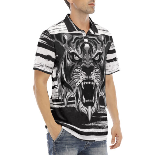 Japanese Tiger Velvet Polo Shirt - Image 3