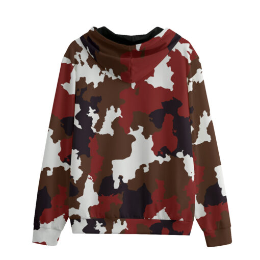 Red Brown Camouflage Zip Up Hoodie - Image 2