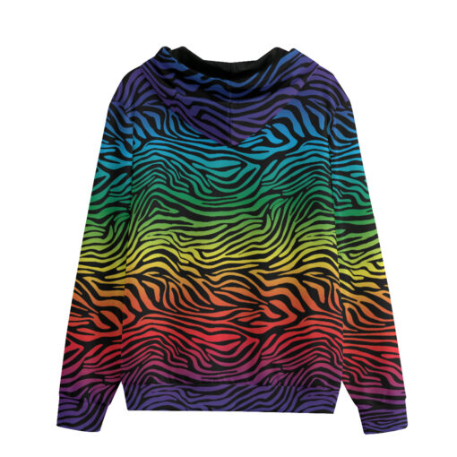 Colorful Zebra Zip Up Hoodie - Image 2