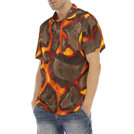 Magma with Stones Velvet Polo Shirt