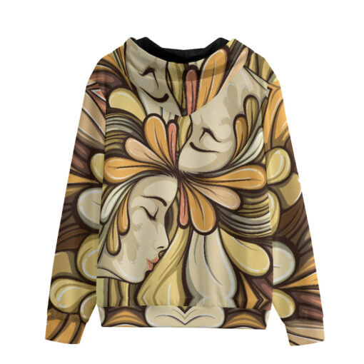 Multicolor Faces Art Zip Up Hoodie - Image 2