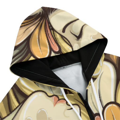 Multicolor Faces Art Zip Up Hoodie - Image 3