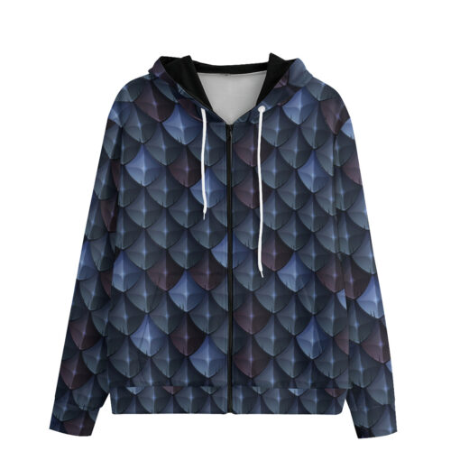 Blue Dragon Reptile Scale Zip Up Hoodie