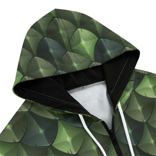 Green Dragon Reptile Scale Zip Up Hoodie - Image 3