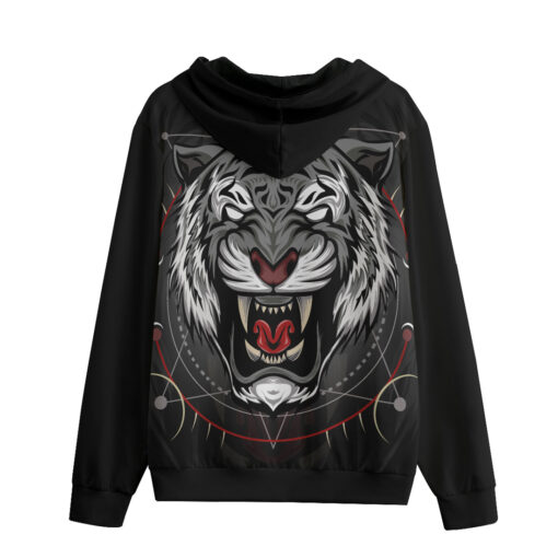 Tiger Art Print Zip Up Hoodie - Image 2