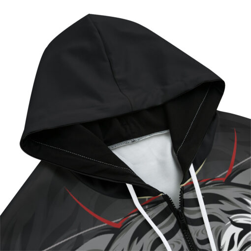 Tiger Art Print Zip Up Hoodie - Image 3