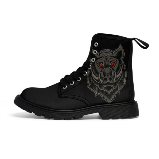 Boar Art Print Canvas Boots - Image 2