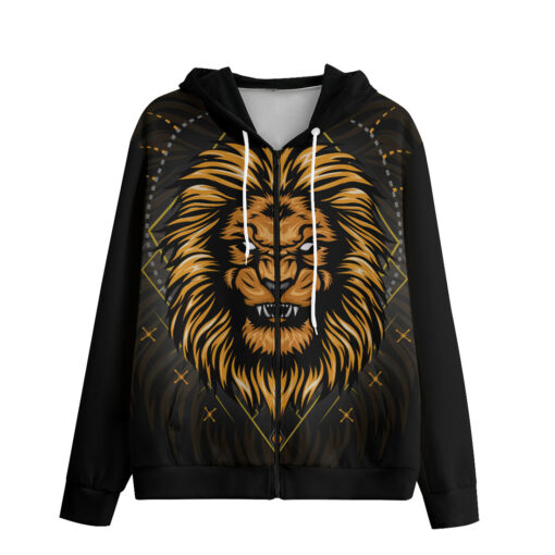 Lion Golden Head Zip Up Hoodie