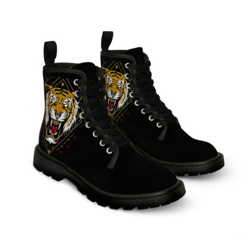 Tiger Print Canvas Boots