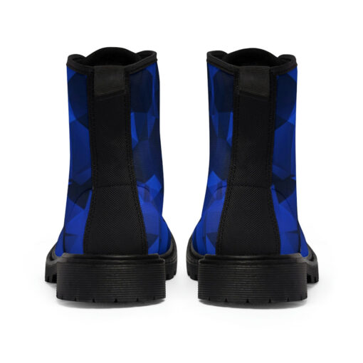 Polygonal Blue Geometric Canvas Boots - Image 5