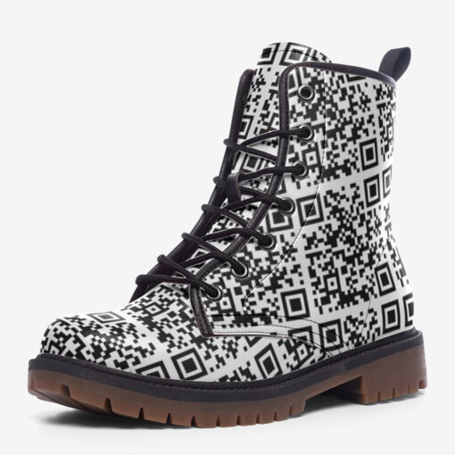 QR Code Trendy Leather Boots - Image 3