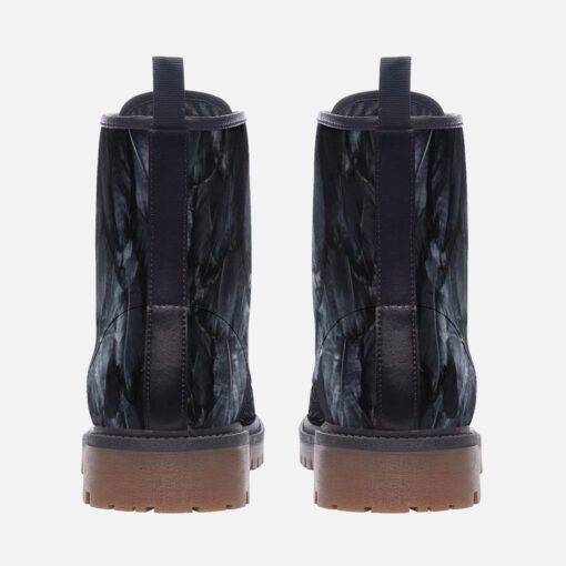 Black Raven Plumage Trendy Leather Boots - Image 4