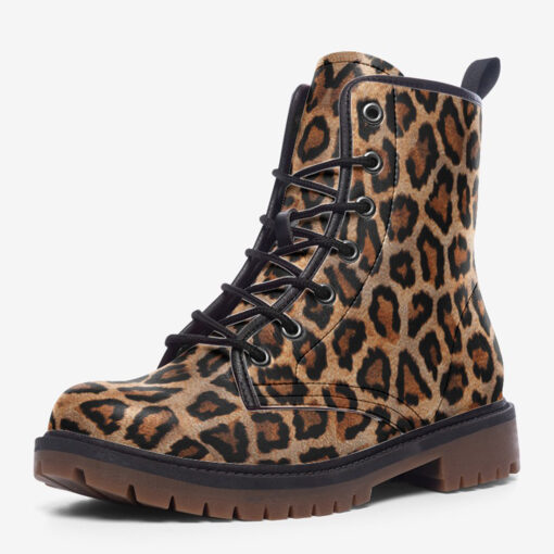 Leopard Skin Pattern Trendy Leather Boots - Image 3