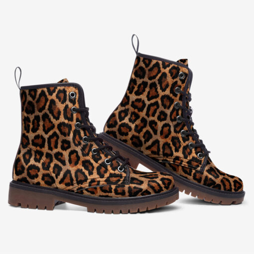 Leopard Skin Pattern Trendy Leather Boots