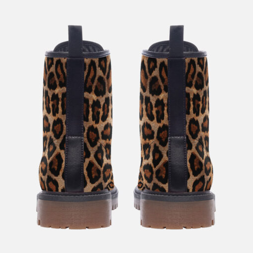 Leopard Skin Pattern Trendy Leather Boots - Image 4