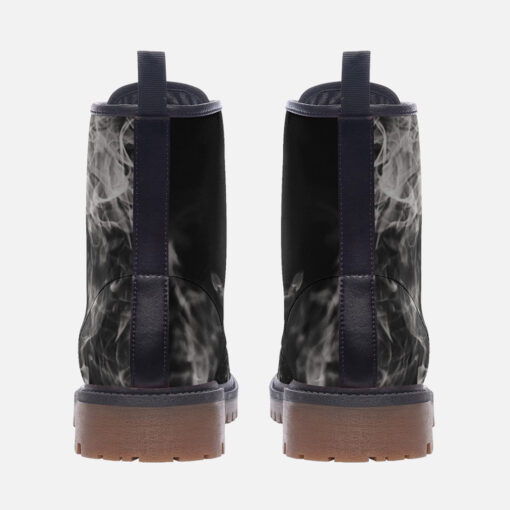 White Fire And Smoke Trendy Leather Boots - Image 4